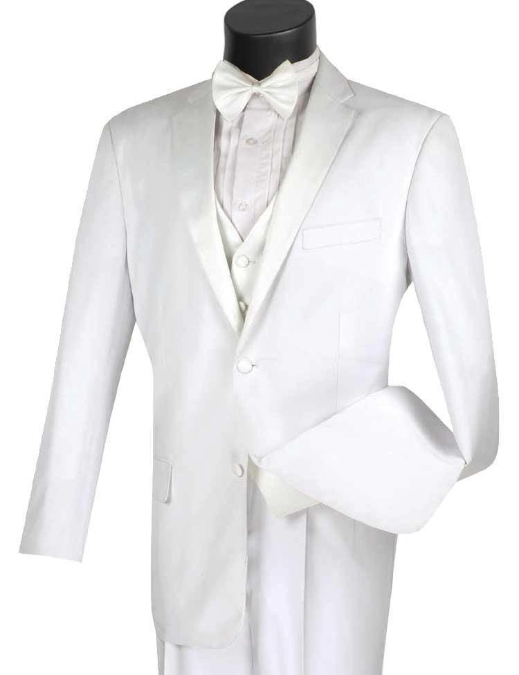 ¡Tuxedo Blanco Imprescindible! Elegancia Total con Pajarita Blanca y Ajuste Perfecto. ¡Imprescindible para Eventos!
